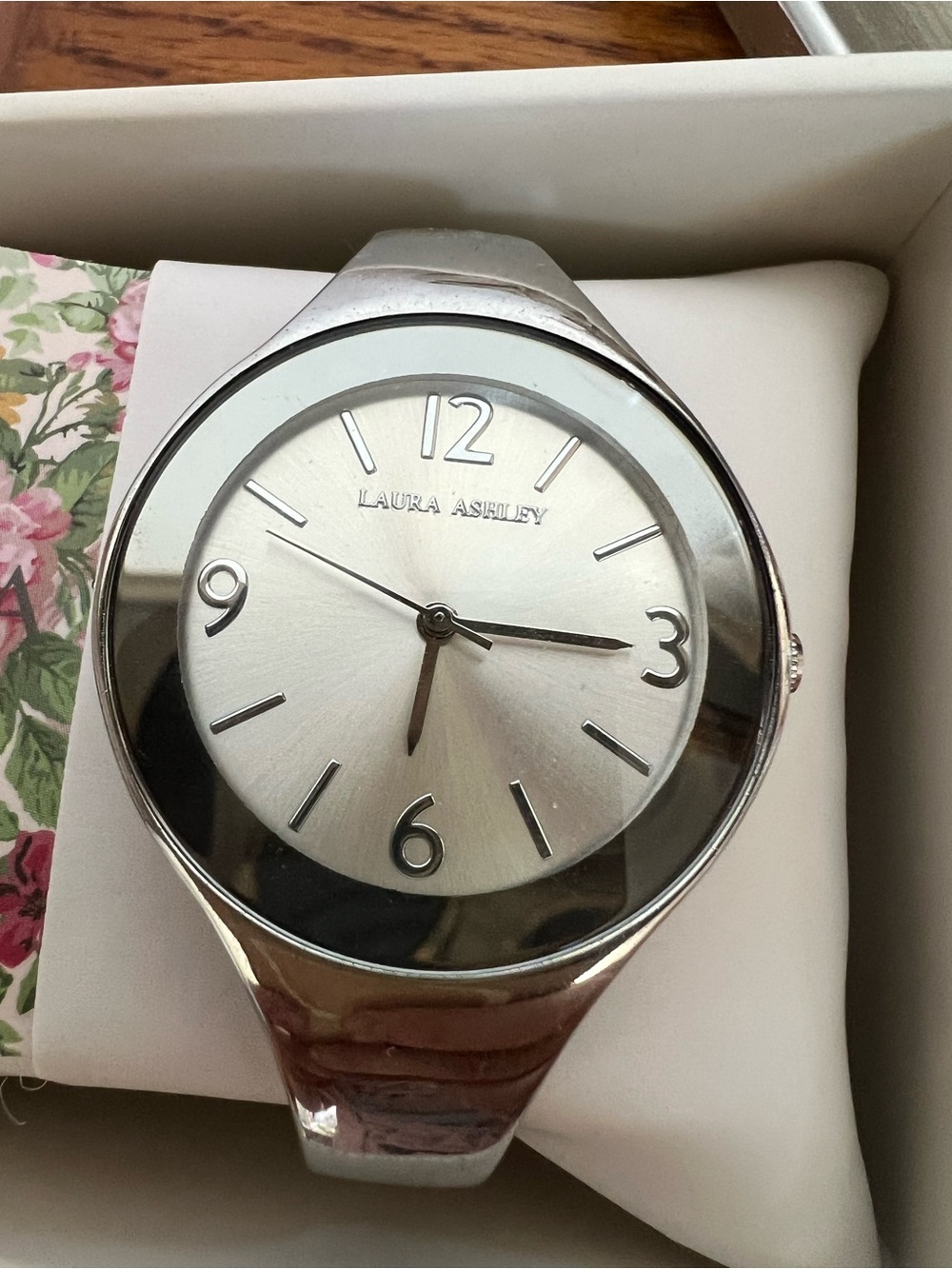 Laura Ashley Silver Tone Watch with Chrome Finish